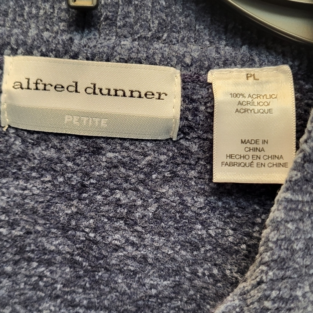 NWT Alfred Dunner Super Soft Blue Long Sleeved Sweater w/ Embroidery- Size LP - Picture 3 of 6